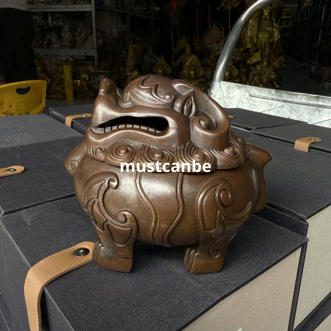 銅器 神獣猊薫香炉 香道具 鎮宅 辟邪 開運風水 招財 置物 工芸品 装飾品