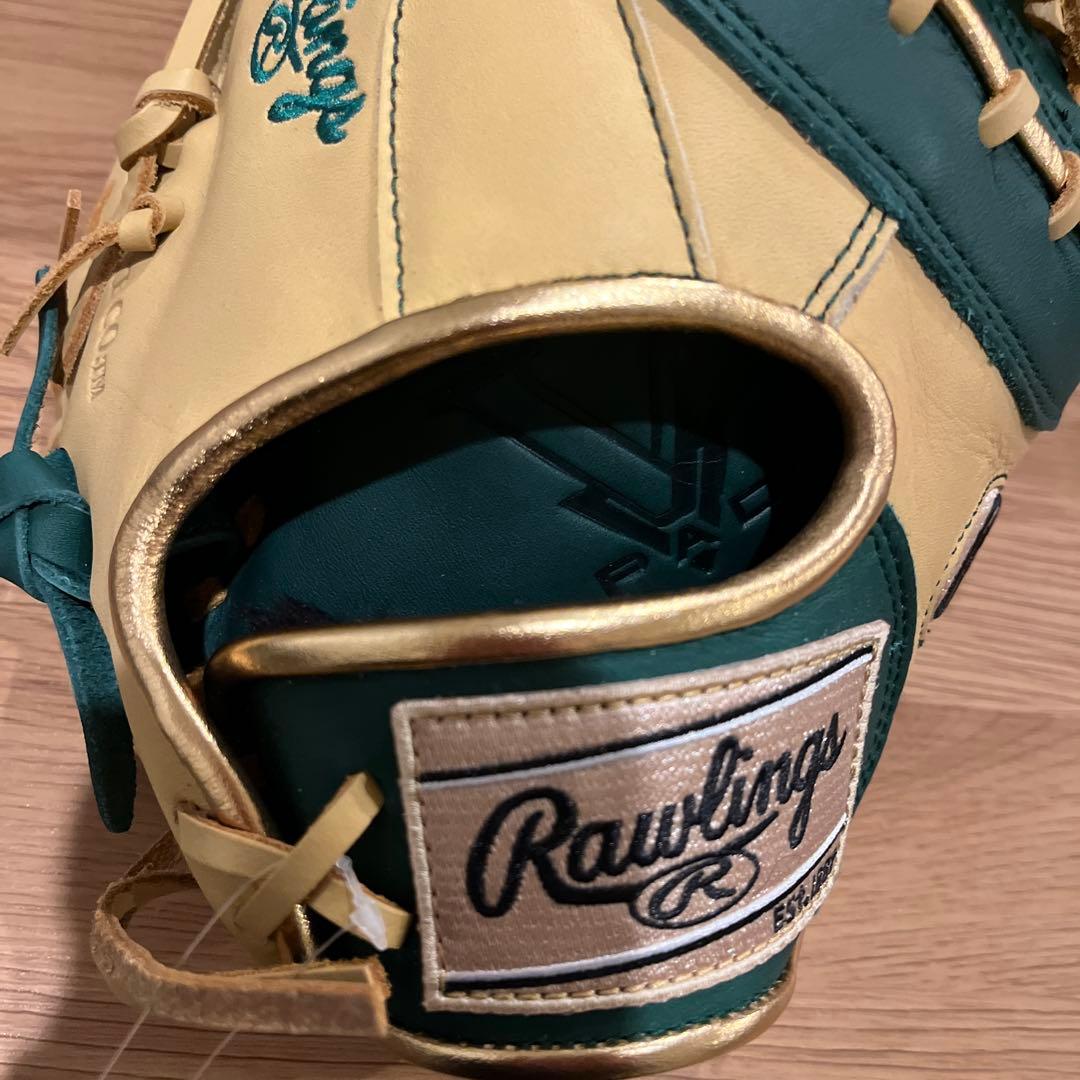 新品 値下げ中軟式少年用ファーストミットローリングス ダークグリーン/キャメル