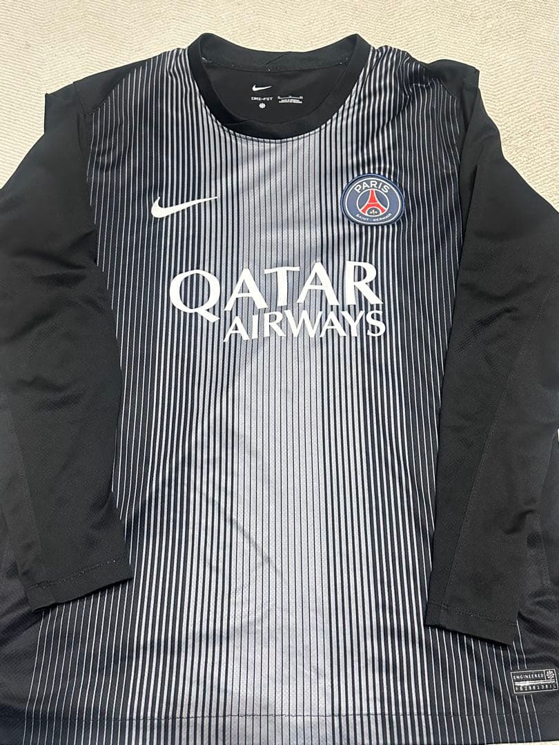 Nike PSG パリサンジェルマン　DRI-FIT 長袖シャツ グレー黒 XL