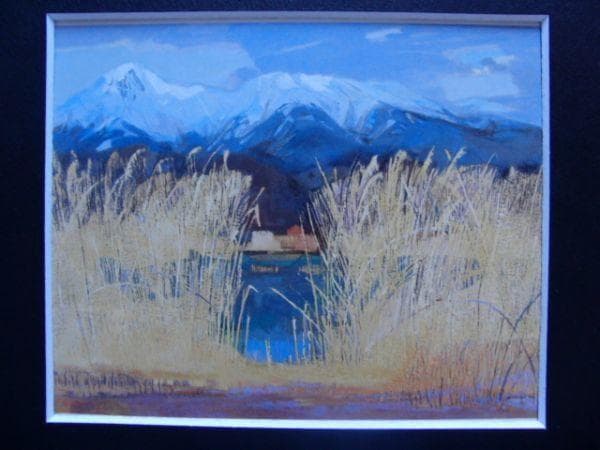 山羽 斌士 【春待つ】 希少画集画、状態良好、新品高級額装付