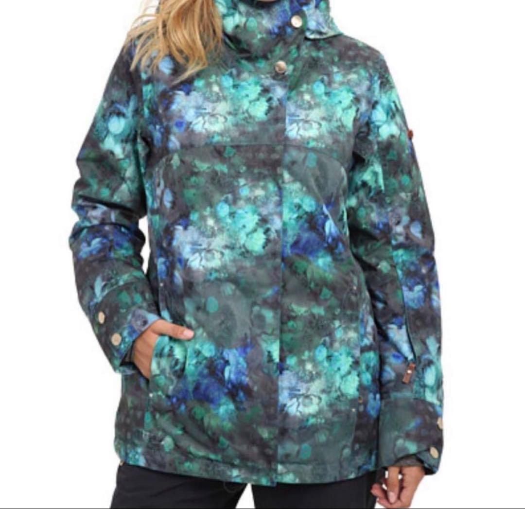 ROXY スノーボードウェア グリーン サイズL レディース スノーウェア 花柄
