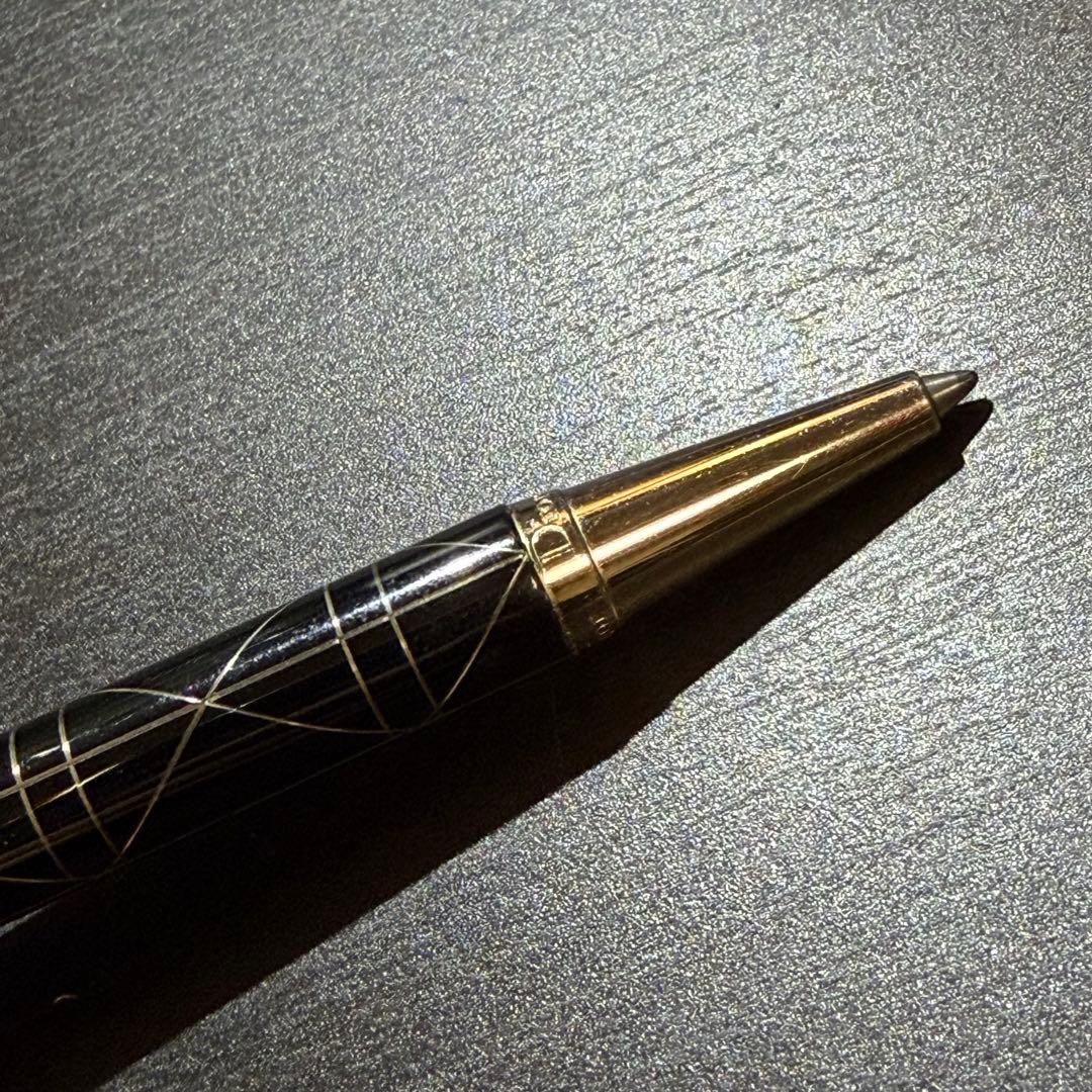 DIOR ディオール 黒色 スライド式 ボールペン 金色ライン