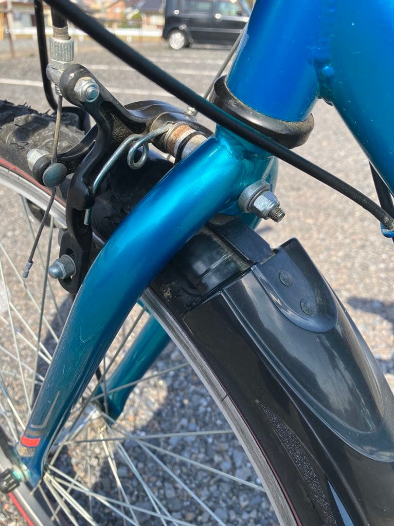 ブリヂストン 26インチ　キッズサイクル 青 前カゴ付き