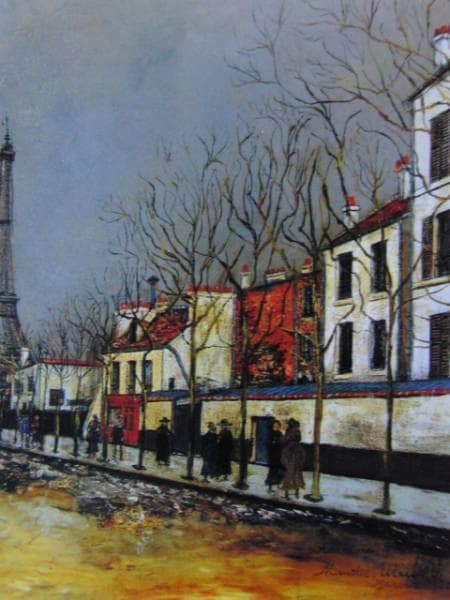 モーリス・ユトリロ、ヴェルサイユ通りとエッフェル塔、希少な額装用画集より