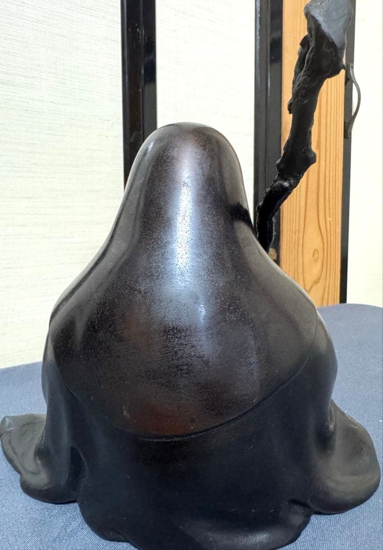 ブロンズ 寿老人 杖付き 置物