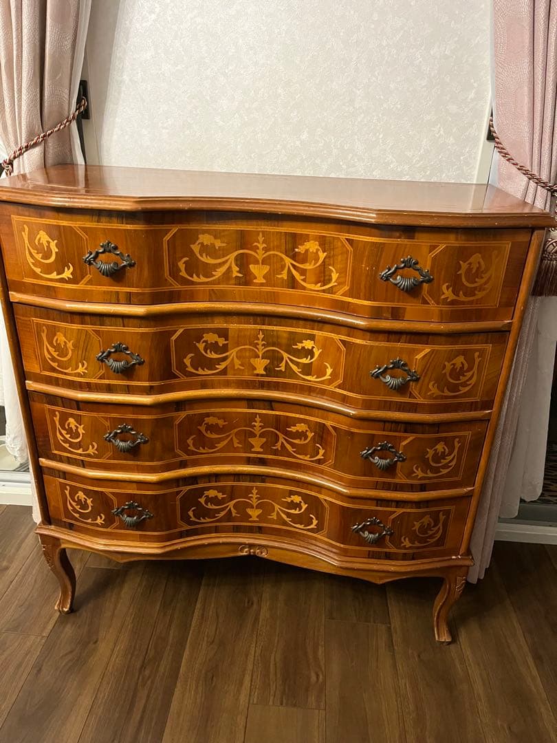 最終値下げ@猫脚アンティーク木製チェスト 4段