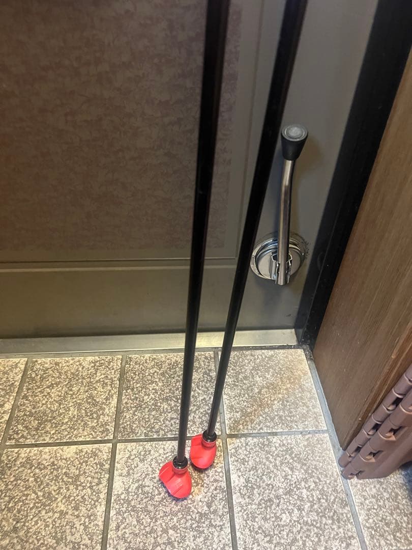 スキー用ストック 青と黒