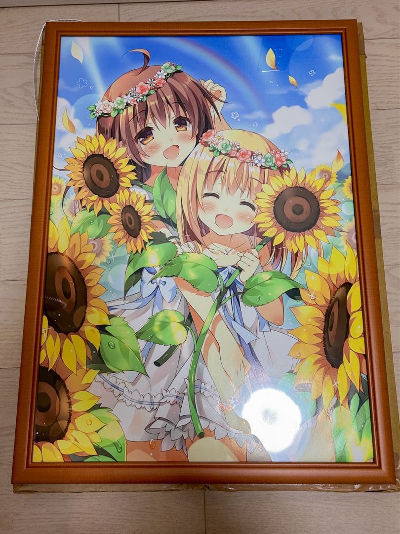 ぱんのみみ　絵師100人展06 複製原画　「太陽」　ここあちゃん　てんちゃん