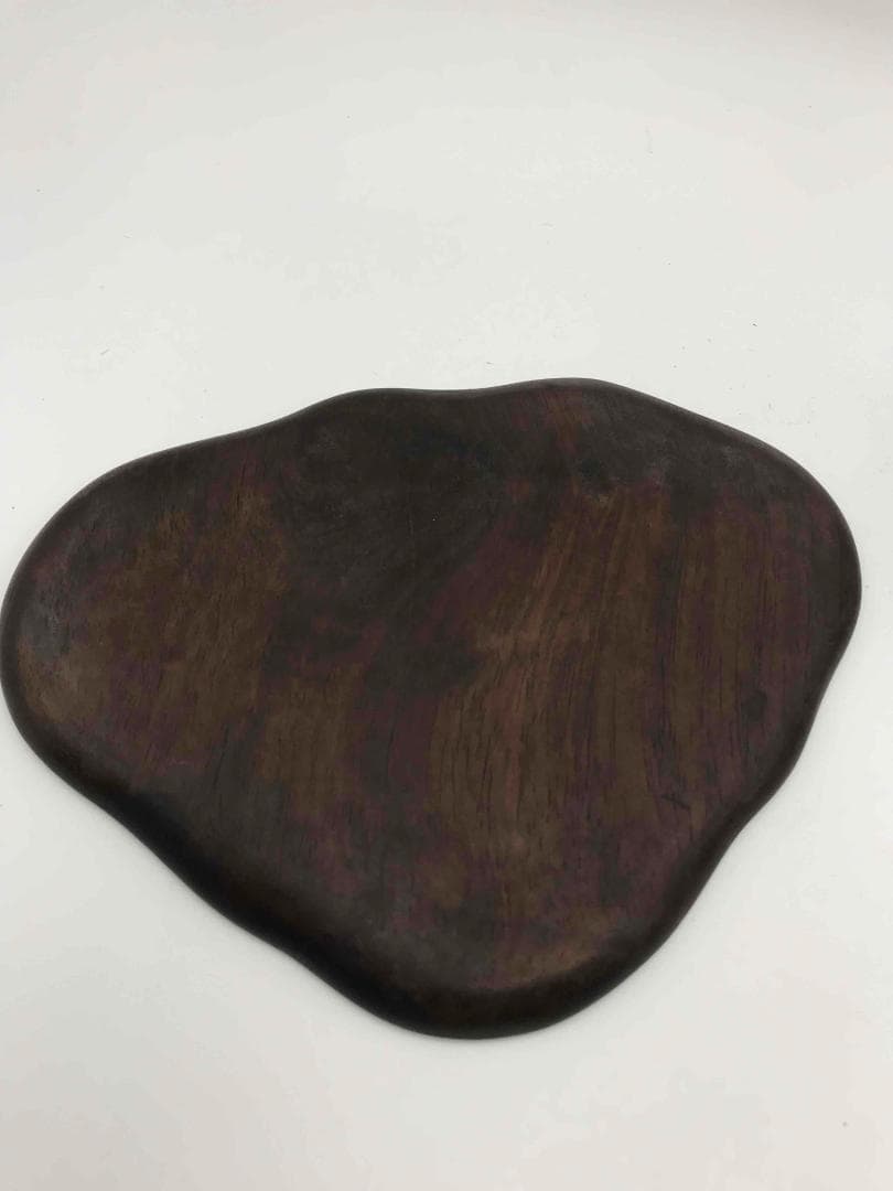 古端渓硯　清時代　蓮型硯　唐木蓋付き　極上品　時代物　初出し物(A-56)