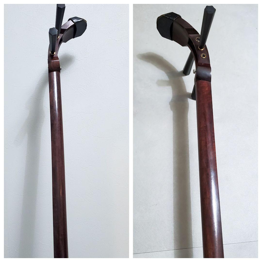 希少✨️美品/三味線　紅木トチ　中棹　東さわり　1本溝　破れあり　ハードケース