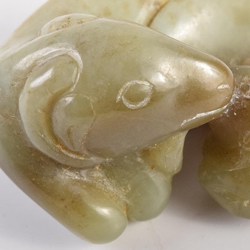 中国　玉石彫刻　神獣　根付　紙鎮　置物　4点まとめて　D　R8460