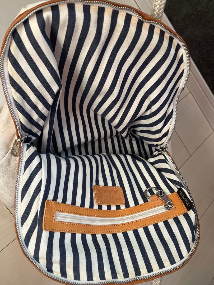 ア*ス様 ムータマリン　バッグ　クリートセーラーバッグ　ゴート革　ホワイト