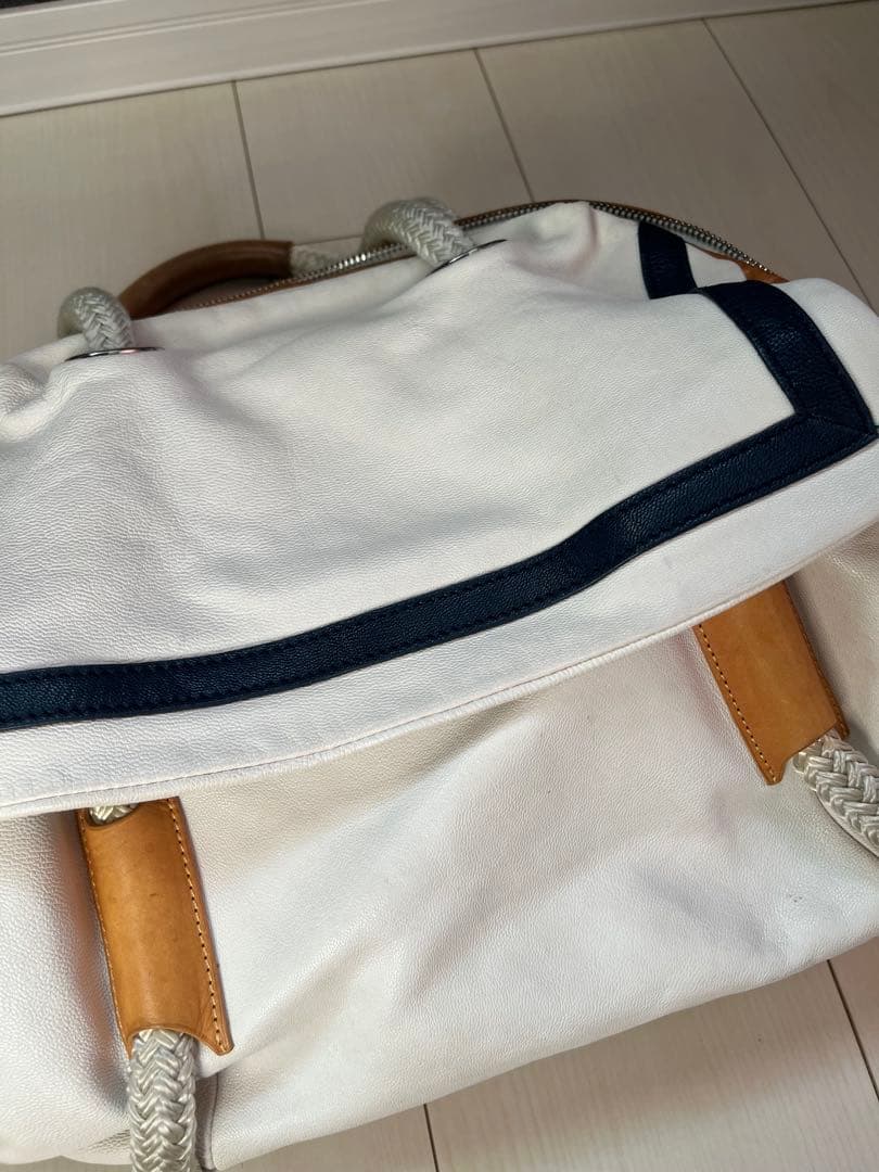 ア*ス様 ムータマリン　バッグ　クリートセーラーバッグ　ゴート革　ホワイト