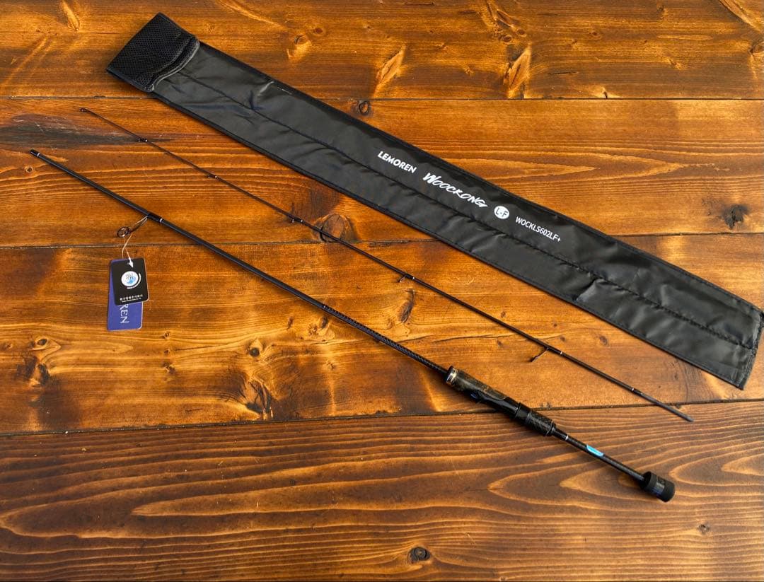 超軽量　カーボンロッド　スピニングロッド　S602L バスロッド　ウッドグリップ