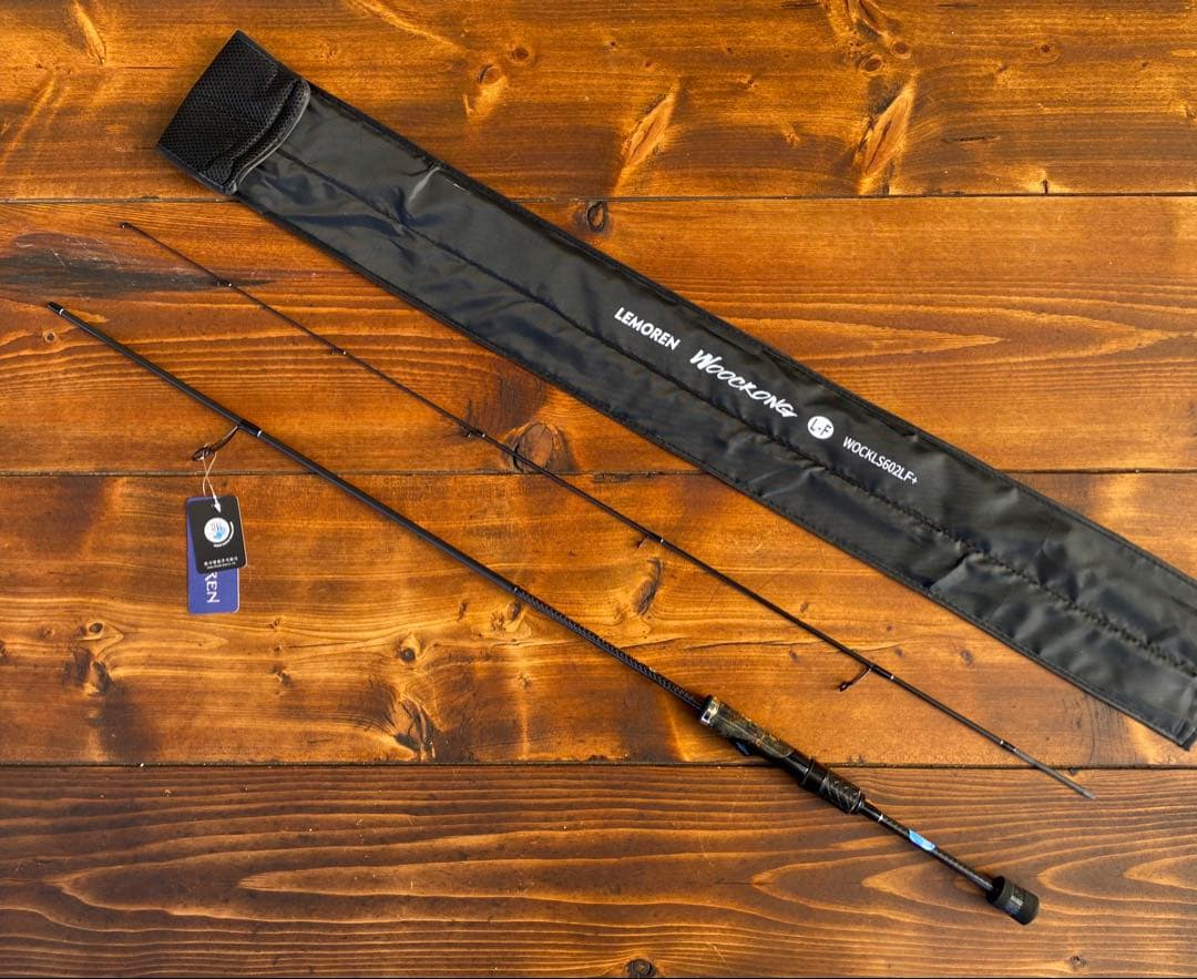 超軽量　カーボンロッド　スピニングロッド　S602L バスロッド　ウッドグリップ