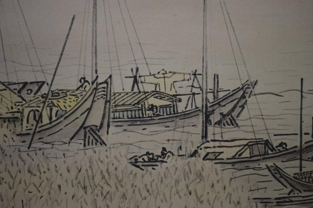 複製/雪舟/等楊/四季山水図/夏景図/工芸/桐共箱付/布袋屋掛軸HJ-50