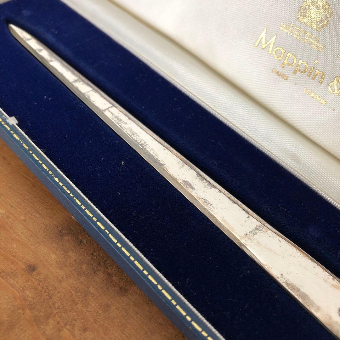 マッピン＆ウェッブ　純銀製ストーン付　ペーパーナイフ　レターオープナー　シルバー