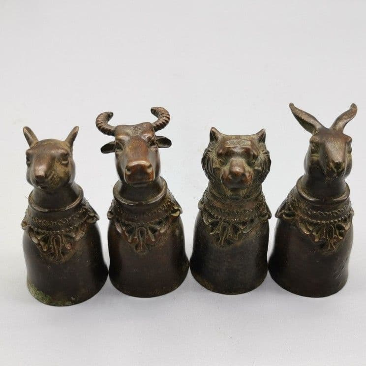 銅 細工 十二支獣首杯 装飾品 現代工芸品 美術品 置物