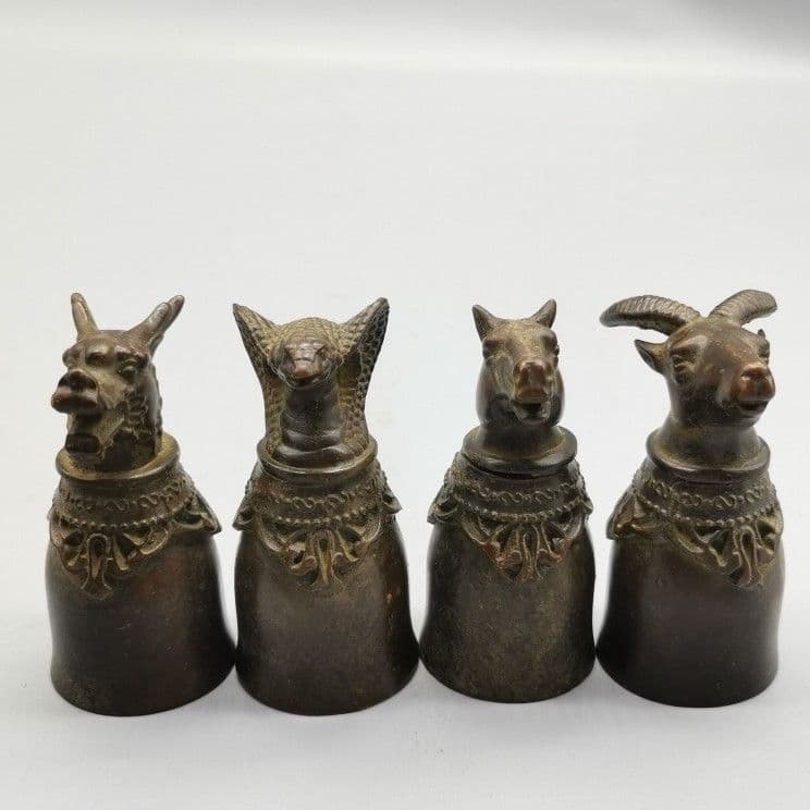 銅 細工 十二支獣首杯 装飾品 現代工芸品 美術品 置物