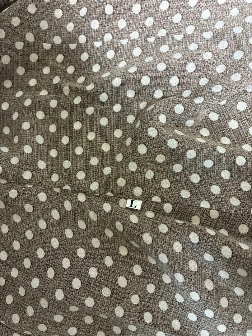 フラメンコ衣装　トップス　ブラウス 　ダークブラウン×白水玉　サイズL