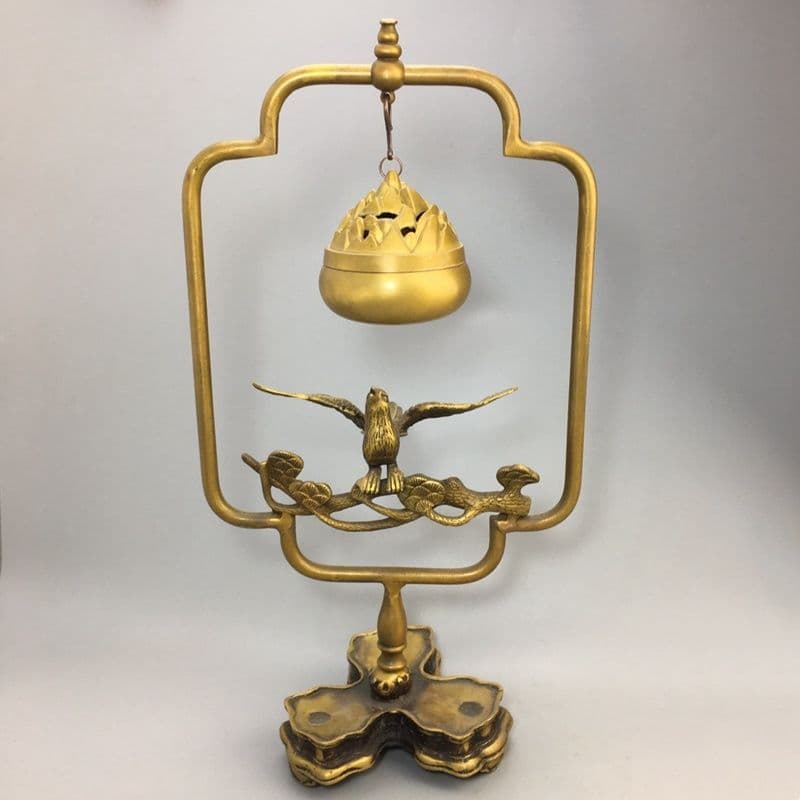 銅製 弔炉 香炉 檀香炉 沈香炉 茶室 事務室 書斎 香道具 装飾品 工芸品置物