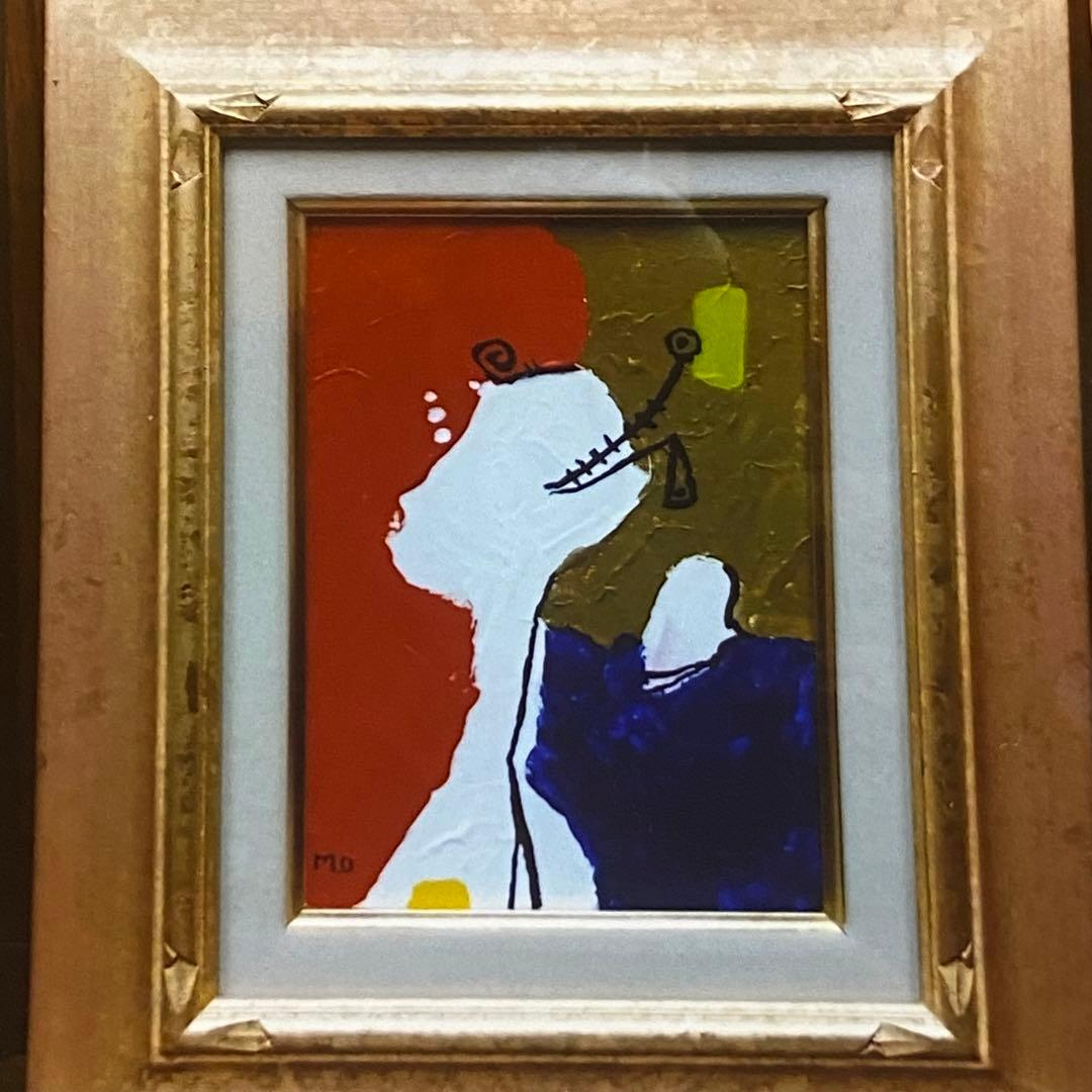 かんざしと女　額縁入り　絵画　by M.Onishi