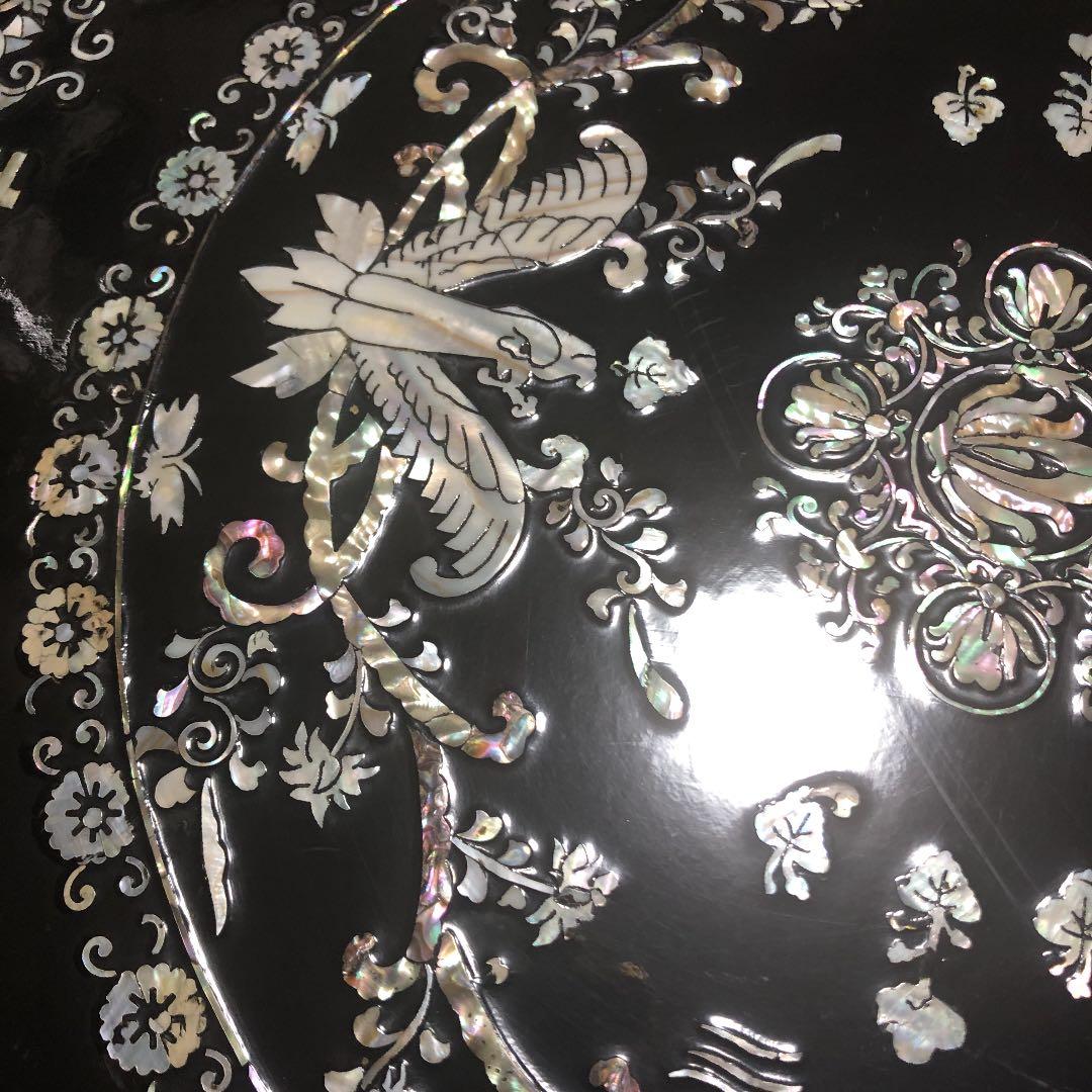 韓国の伝統工芸品・螺鈿細工の折りたたみ式丸膳