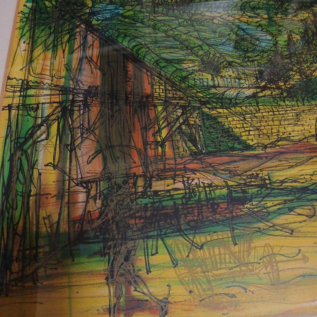 ジャン・カルズ－『古橋』 リトグラフ 木製フレーム・真正証明書付き