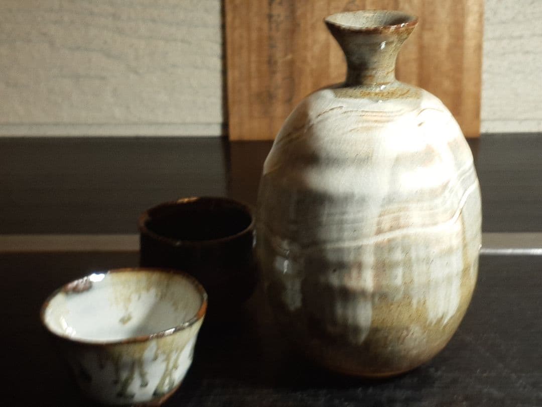 萩焼 12代 田原 陶兵衛作 陶器の酒器セット 木箱付き