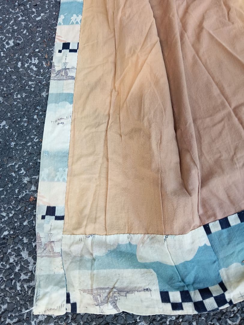 ⭐*⭐様 戦争柄 　着物　　旭日旗　軍艦　　 古布