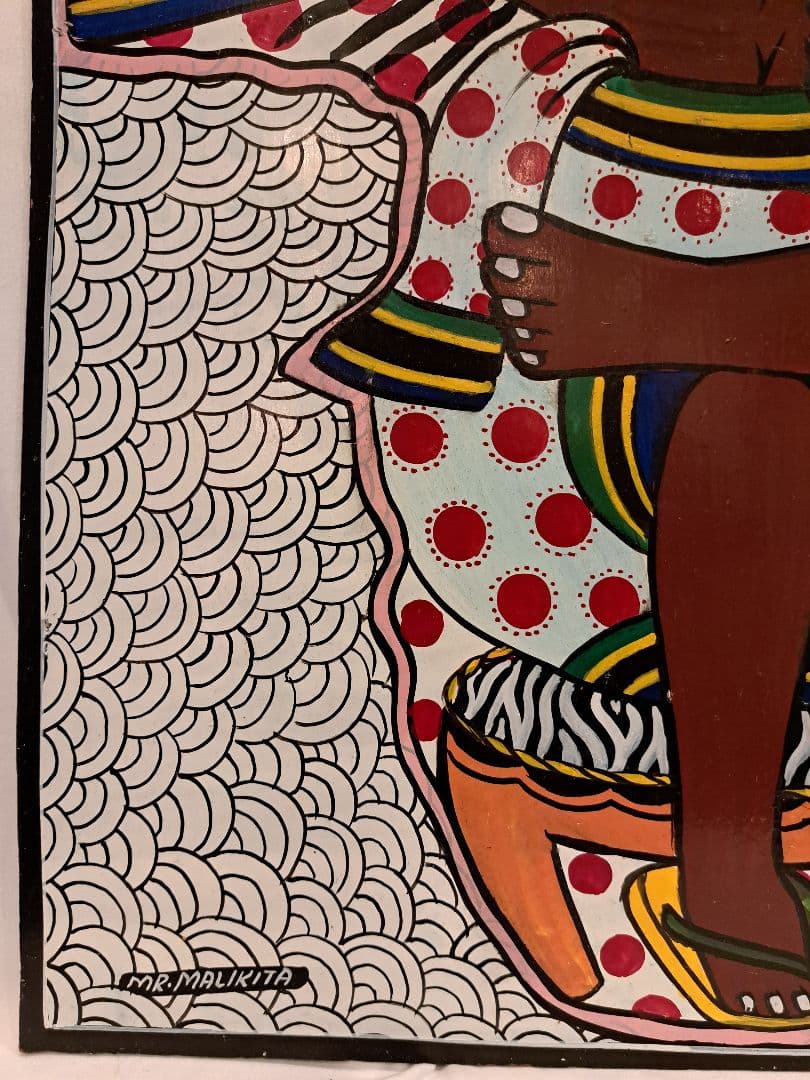 ティンガティンガ 原画 MR•MALIKITA ママアフリカ白