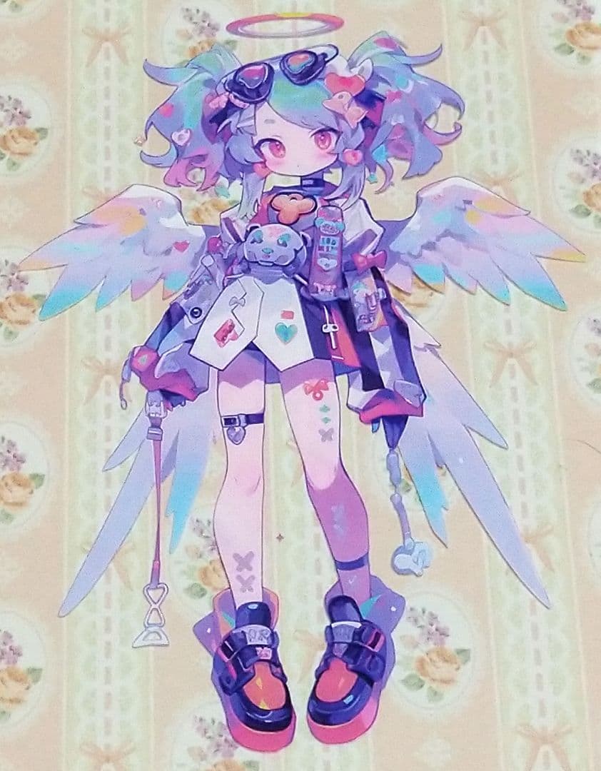 廃盤品✩J672＃羽翼彩虹(PET)y2k切り売り海外人物女の子AIマステ