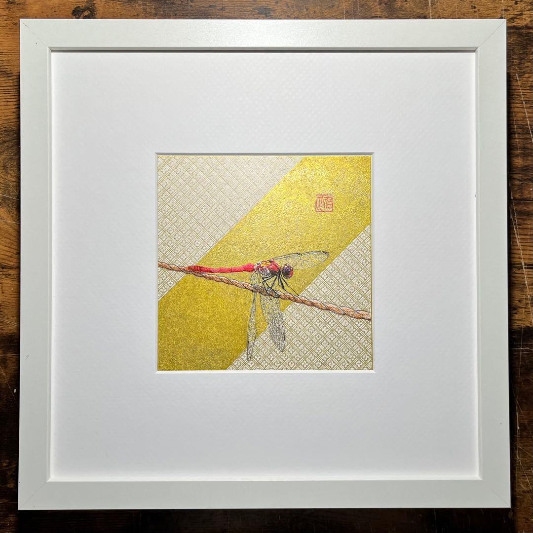 ボールペンアート「赤蜻蛉」イラスト原画