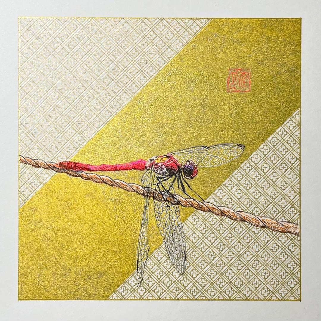 ボールペンアート「赤蜻蛉」イラスト原画
