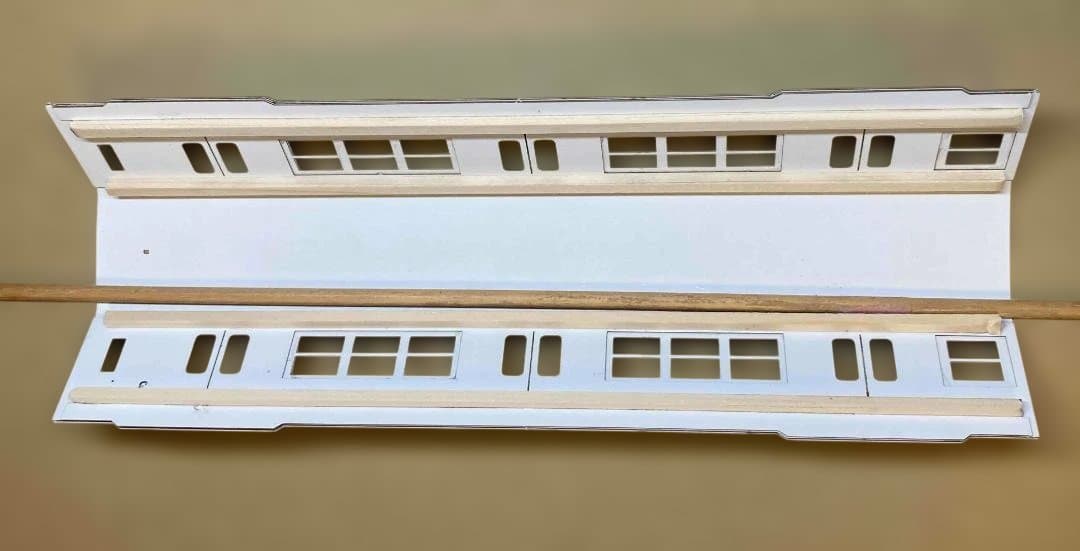 東急車輛旧7000系（２連）硬質ペーパークラフト　レーザーカット済み