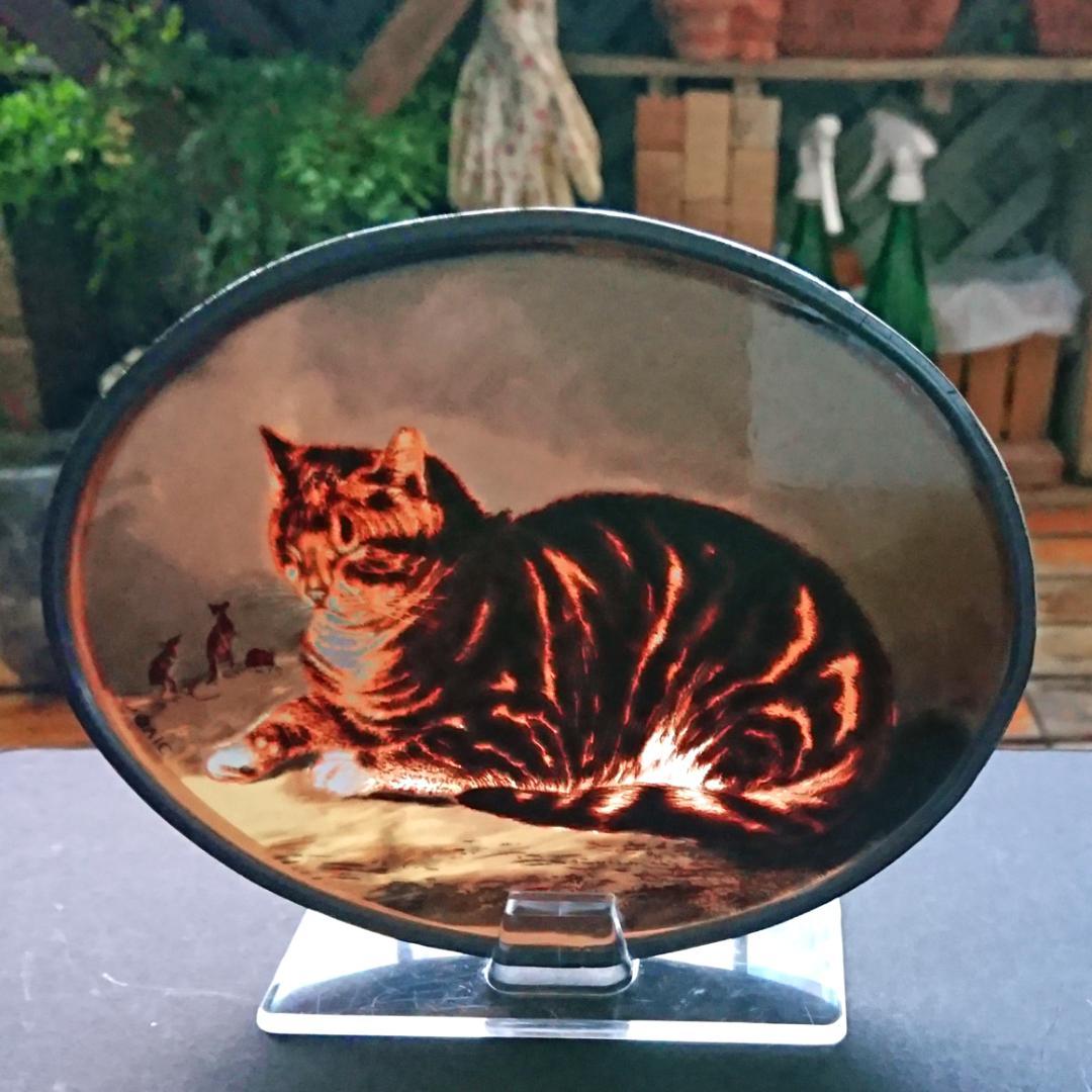 アメリカ ステンドグラス Cat 猫シカゴ美術館グラスマスターズ社にゃんこ