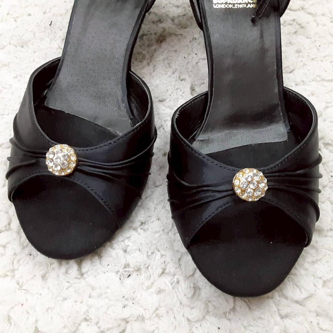 美品 24㎝◎Supadance スーパダンス 社交ダンスシューズ 黒 サテン