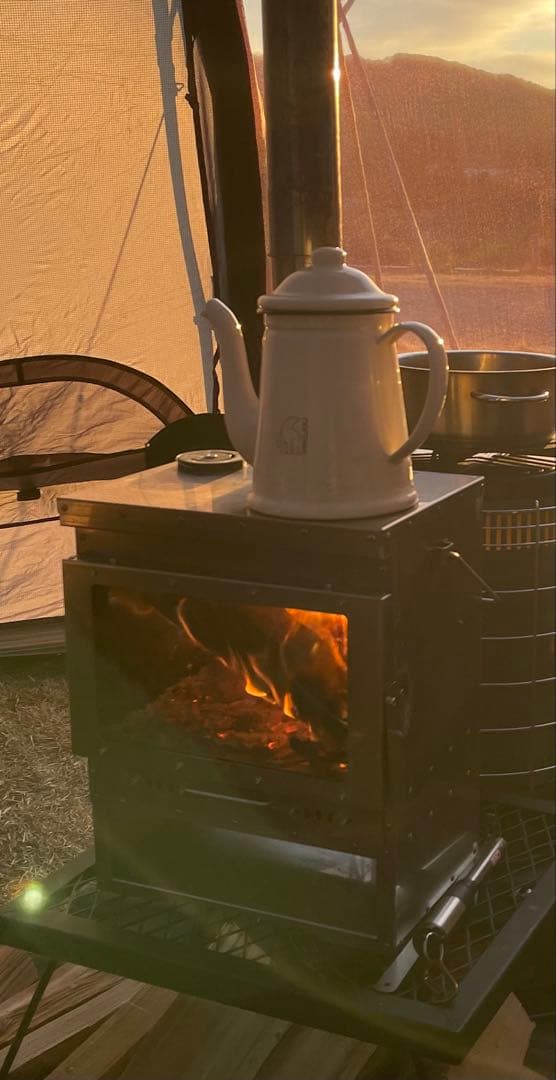 Soomloom 二次燃焼ポータブル暖炉 VistaV 別売延長煙突２本付き