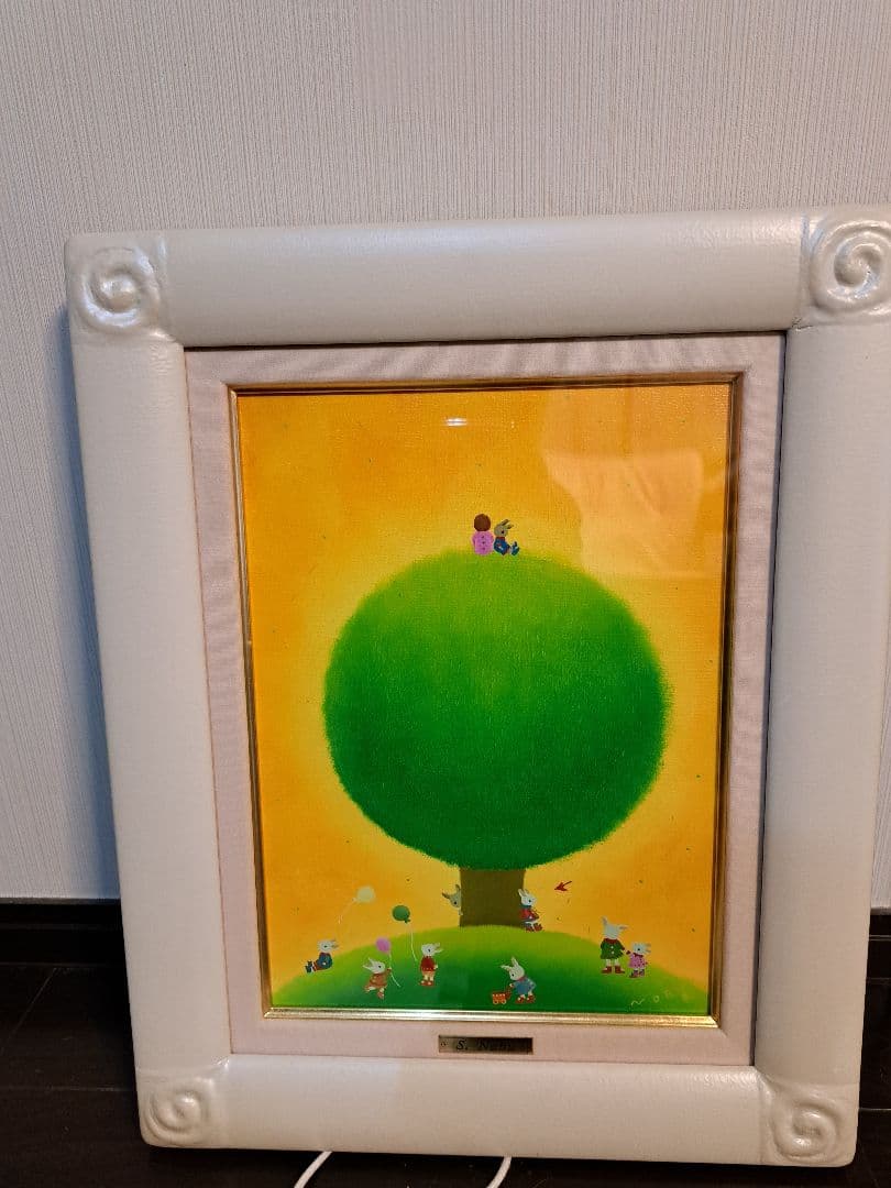 ノブ　サチ作　絵画　油絵　ひだまりの時間