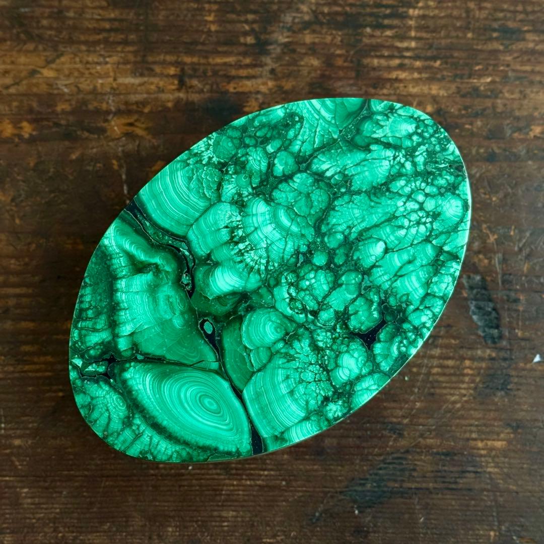 マラカイト 天然石 ジュエリーボックス｜鉱石小箱 小物入れ 蓋付き