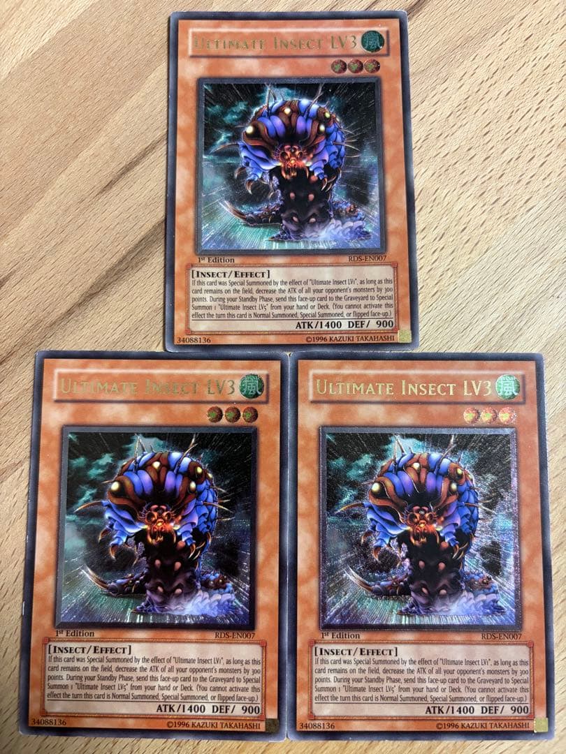 英語 アルティメット・インセクト LV3 1st レリーフ 3枚 RDS 遊戯王