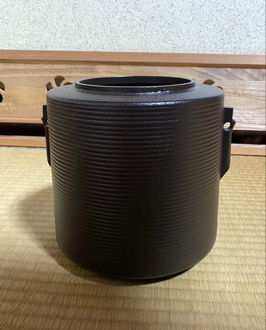 希少・早い者勝ち❗️糸目筒釜　しきの釜　錆びない　茶道具