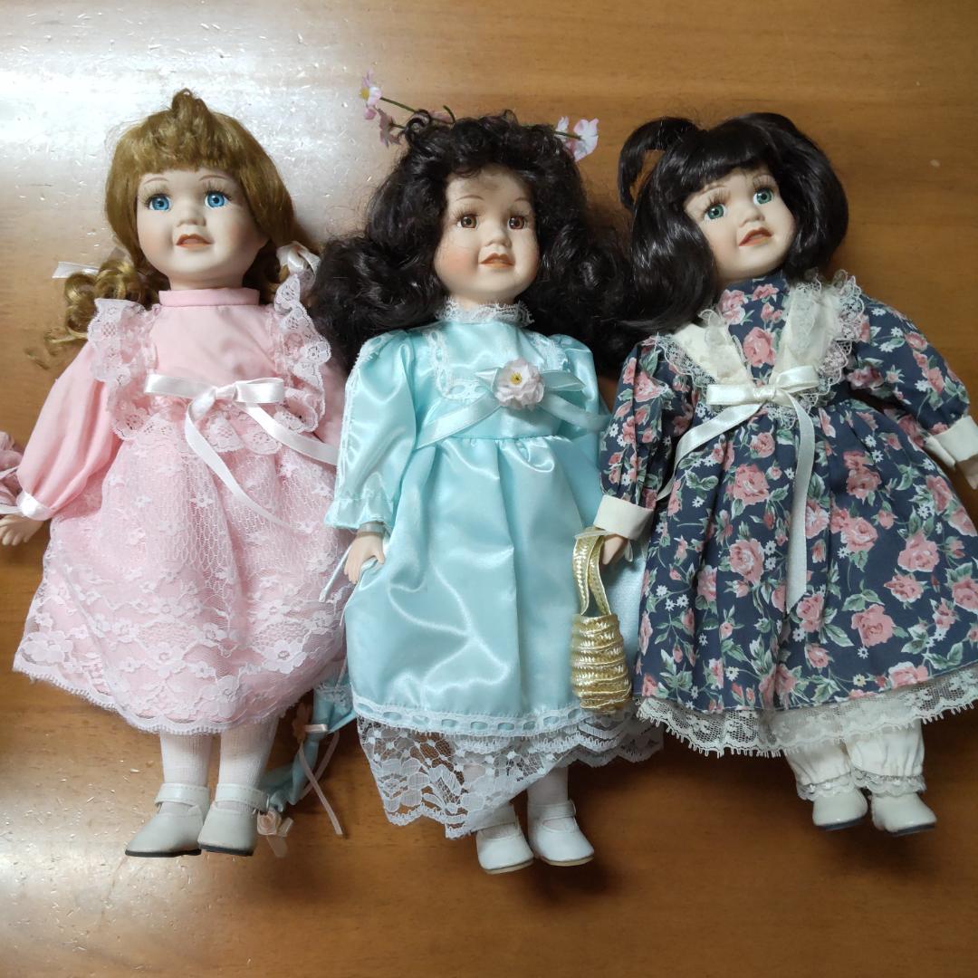 人形　3体　ドール　ヴィンテージ　　西洋人形　ビスクドール