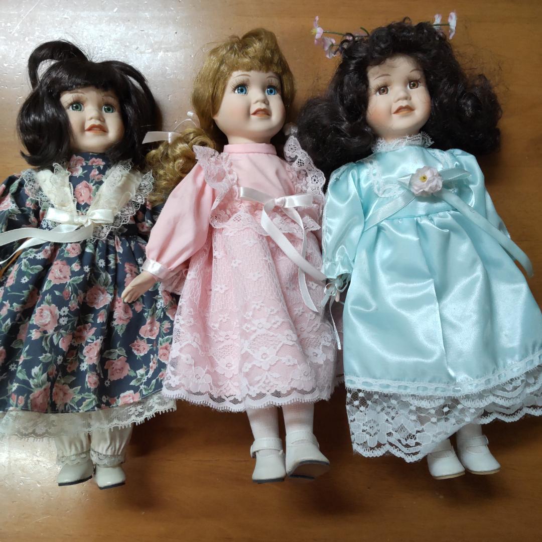人形　3体　ドール　ヴィンテージ　　西洋人形　ビスクドール