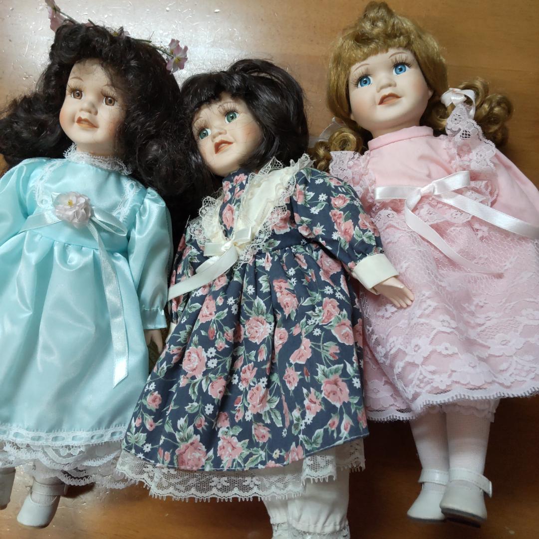 人形　3体　ドール　ヴィンテージ　　西洋人形　ビスクドール