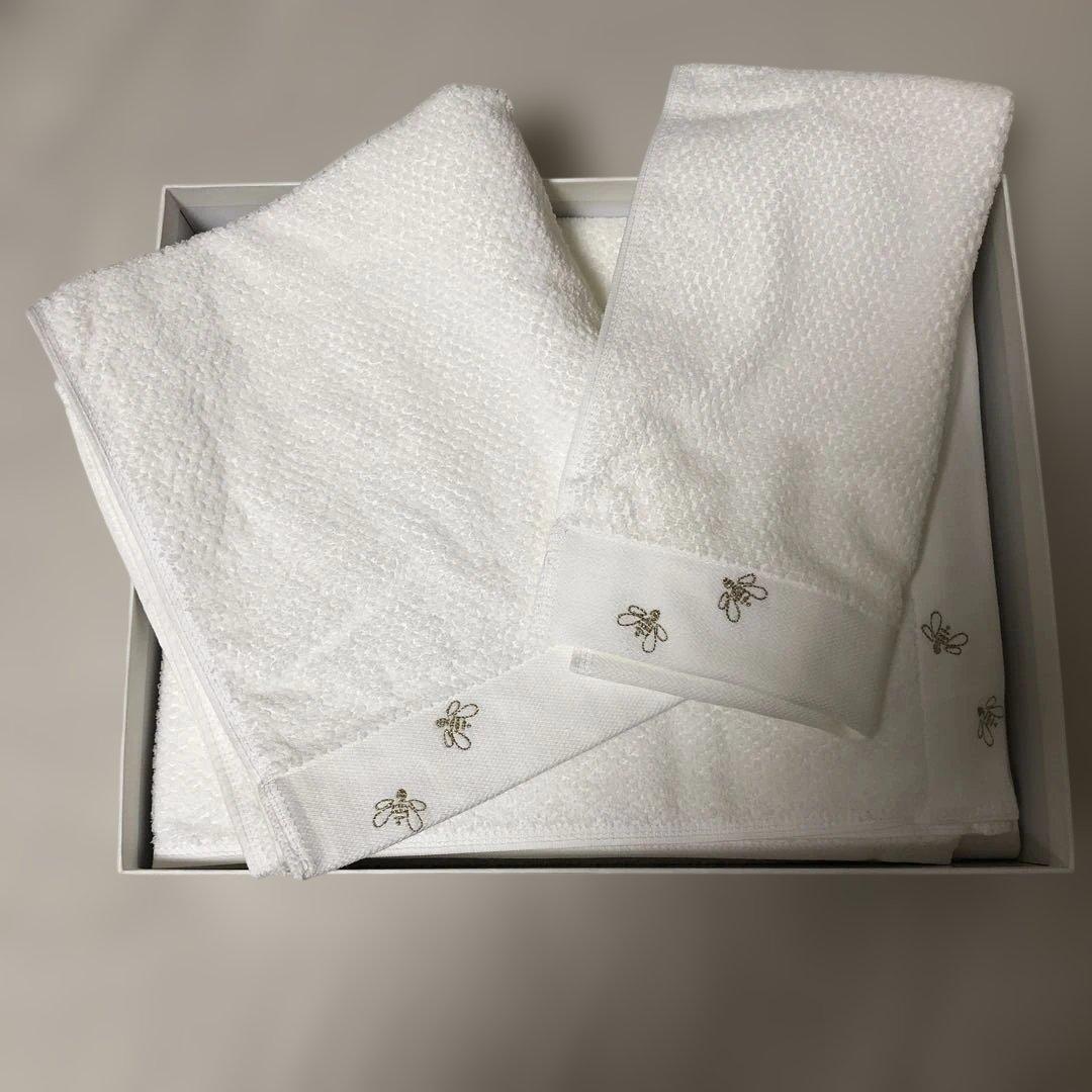 GUERLAIN ゲラン ホワイトタオルセット 3点　ギフトボックス付き