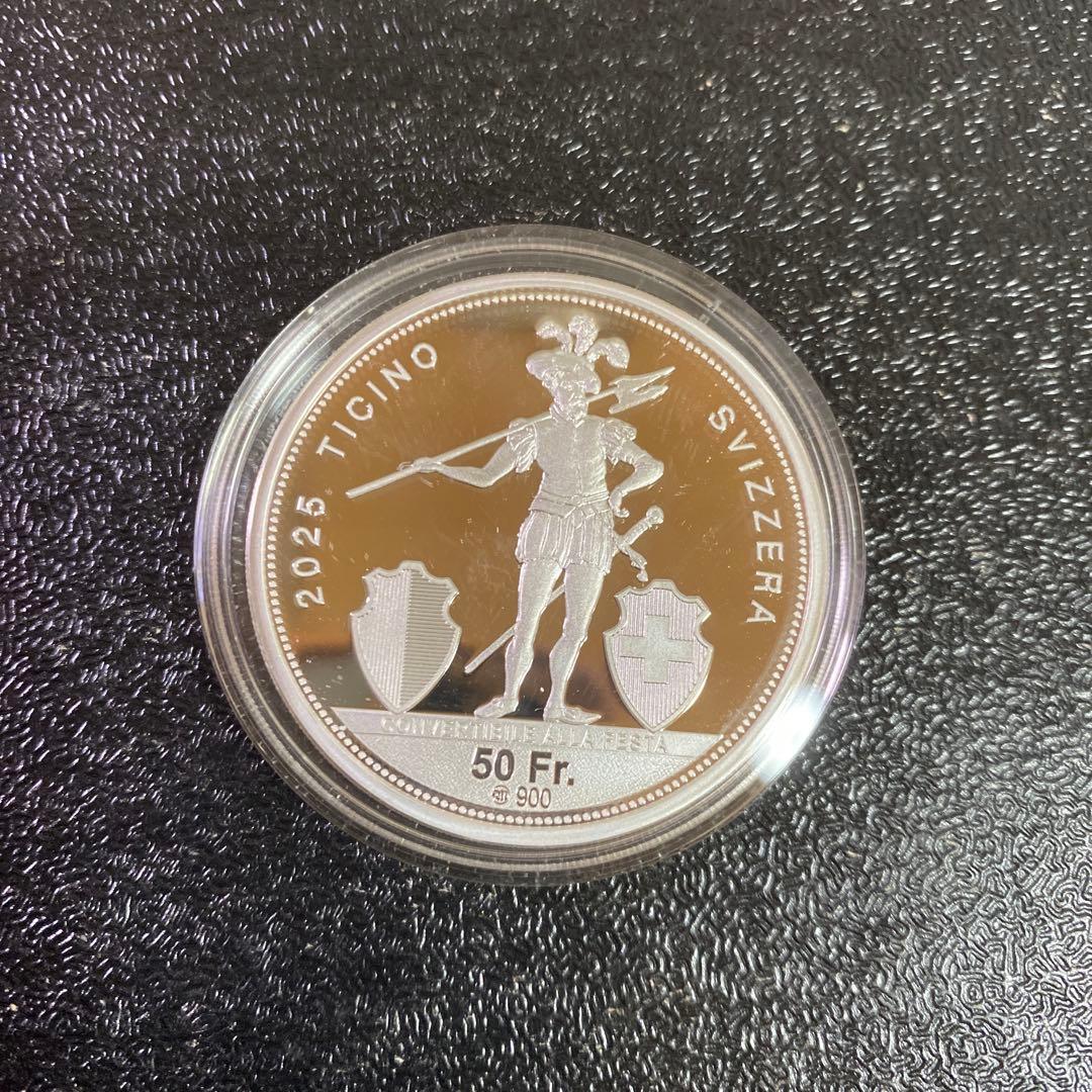 銀貨　シルバー　スイス 銀貨　ティシーノ射撃祭　英雄　嘆きのライオン　ライオン