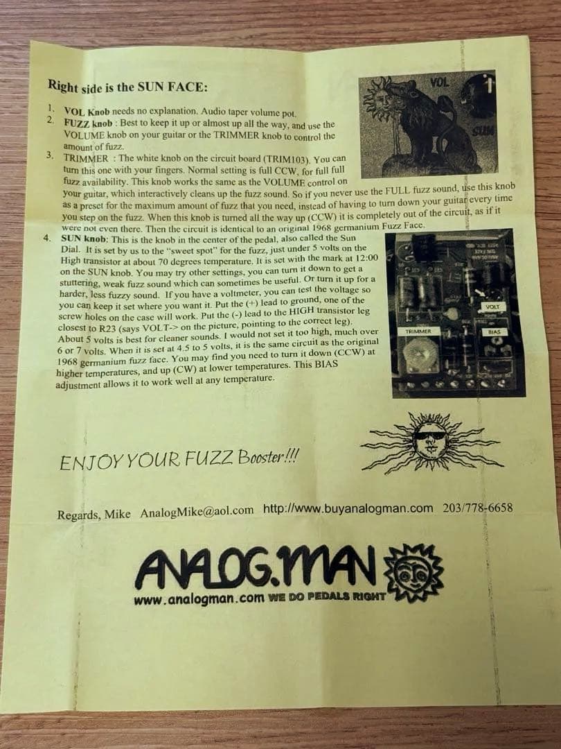 【希少】ANALOG.MAN SUN LION FUZZ BOOSTER