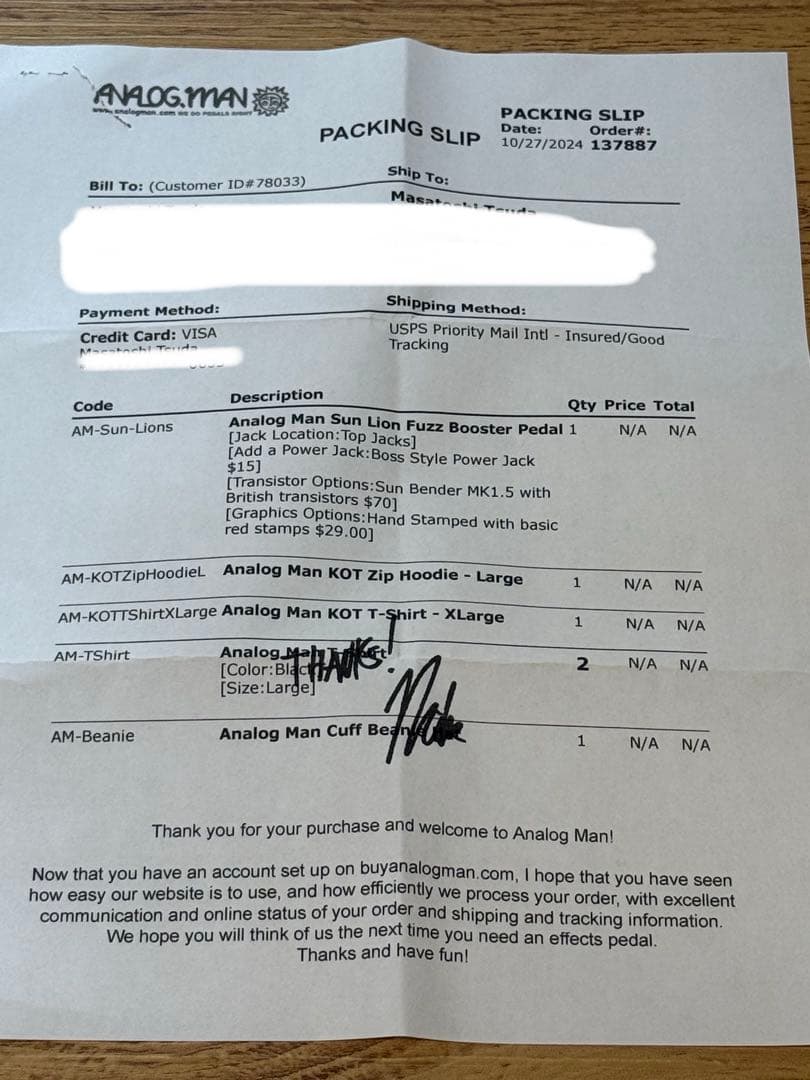 【希少】ANALOG.MAN SUN LION FUZZ BOOSTER