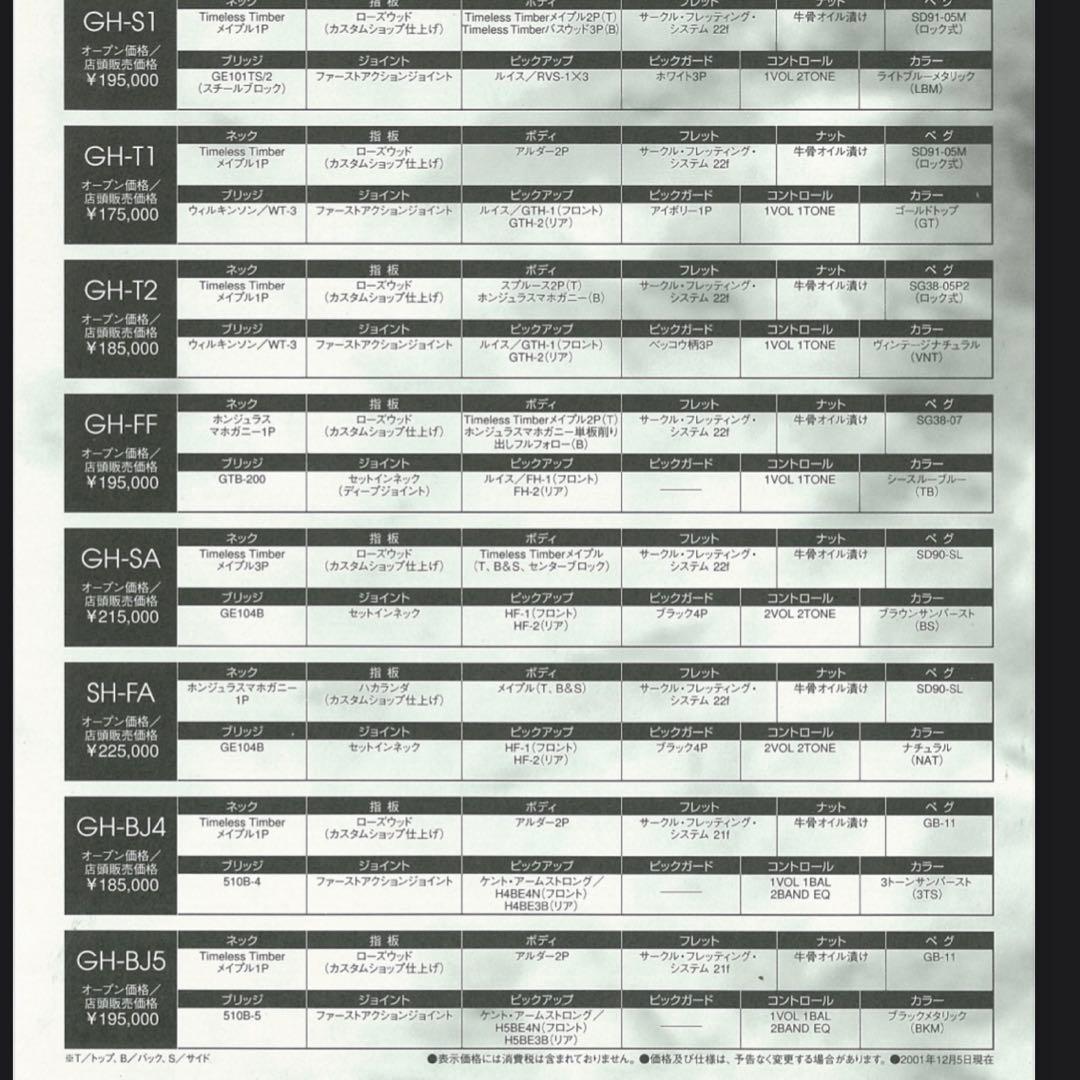 history gh-sa フジゲン製 ES-335タイプ セミアコ2002年製
